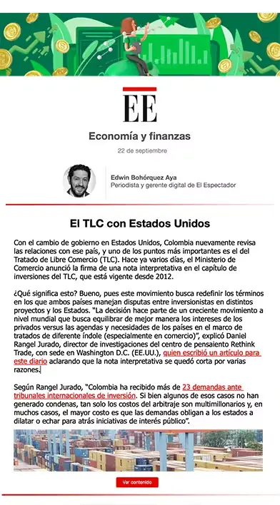 Newsletter Economía y finanzas