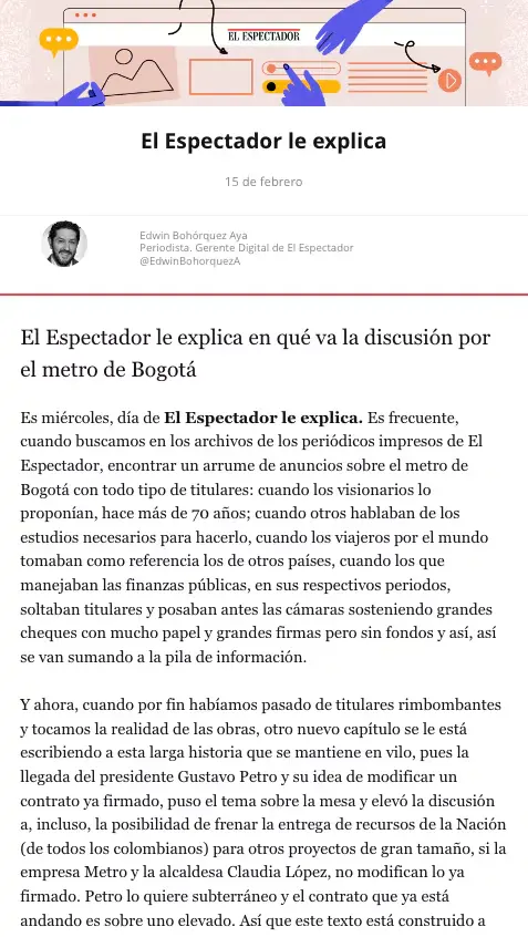 Newsletter El Espectador le explica