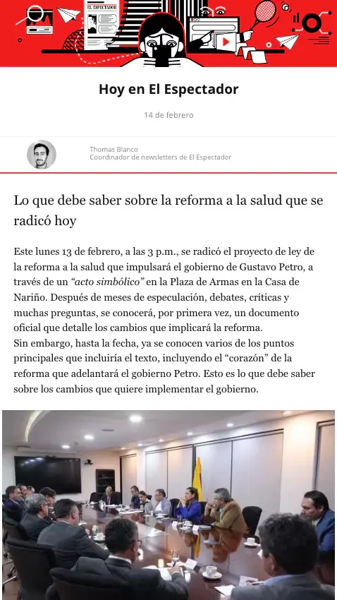 Newsletter Hoy en El Espectador