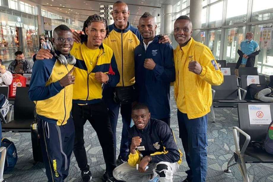 Los integrantes de la selección de Colombia de Boxeo que participa en el Mundial de Belgrado (Serbia).