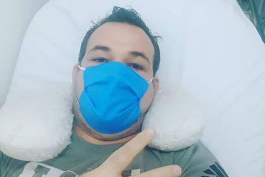 Alexis Viera, hospitalizado en la capital vallecaucana. / Instagram: pulpoviera