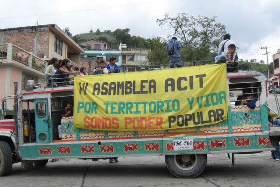 Marcha campesina en Bogotá, en 2013, donde participó la ACIT, reclamando y el reconocimiento del campesinado como sujeto político con derechos.