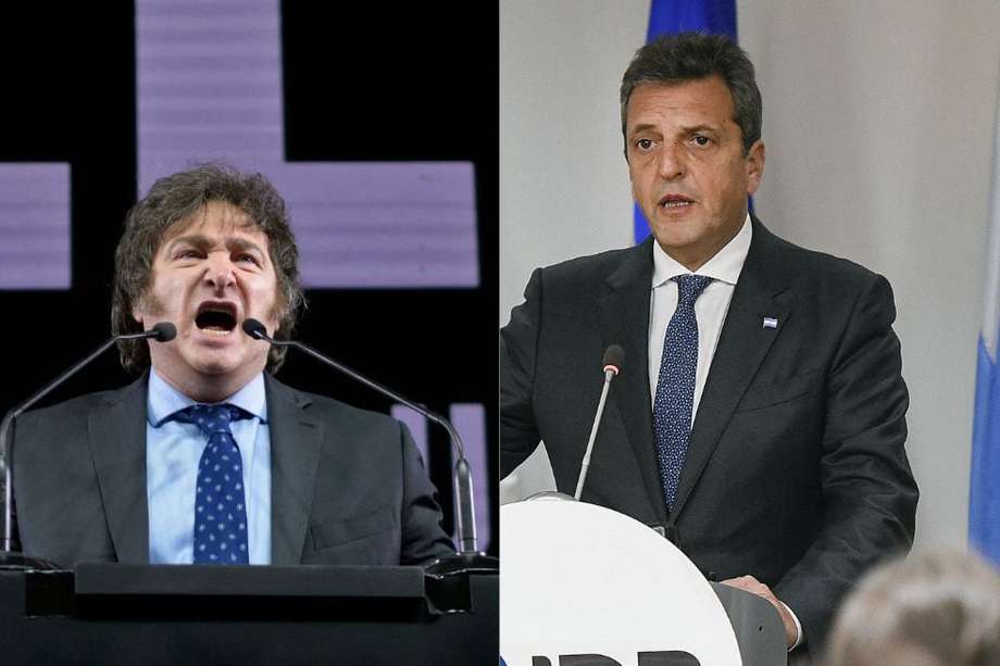 Javier Milei y Sergio Massa, candidatos a la presidencia de Argentina.
