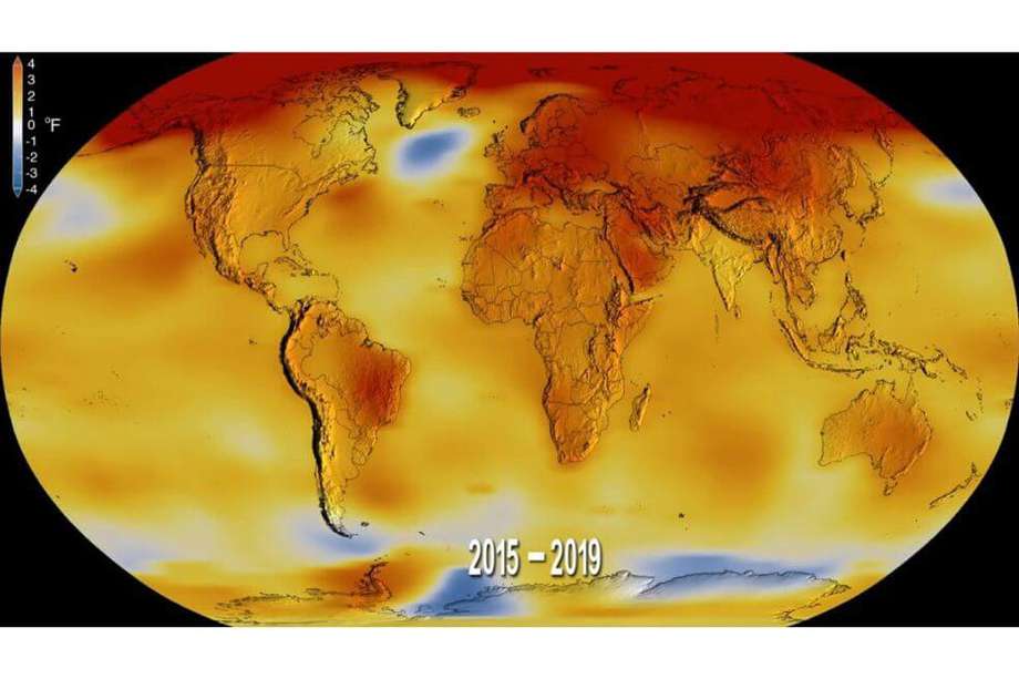 2019 es considerado el segundo año más caliente desde que se empezó a registrar la temperatura de la Tierra, en 1880.  / Instituto Goddard de Estudios Espaciales de la NASA 