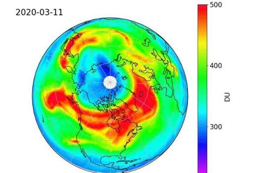 Agujero de la capa de ozono sobre el Ártico de marzo de 2020.  / AC SAF