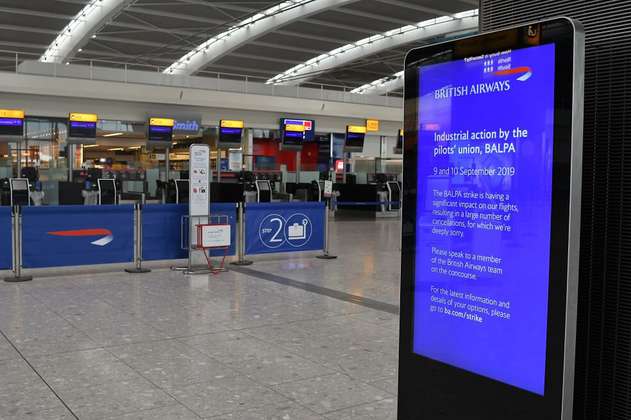 Huelga de pilotos obliga a British Airways a cancelar casi el 100% de sus vuelos