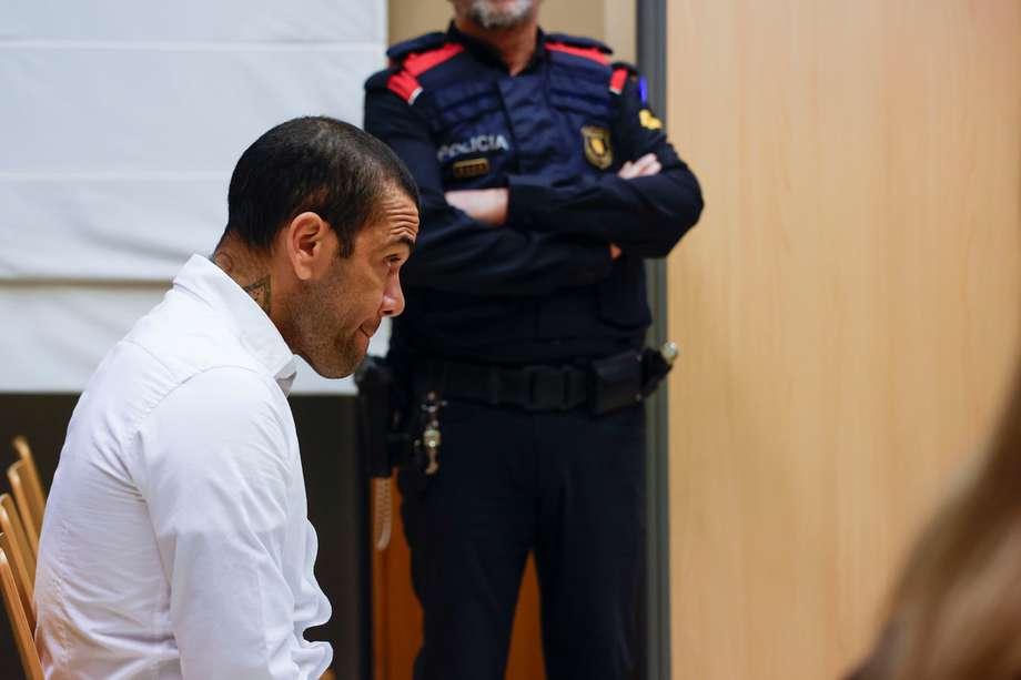 Daniel Alves, en el juicio por el caso de violación que lo llevó a la cárcel.