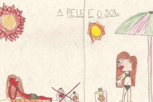 Mediante dibujos, los niños expresaron su conocimiento sobre la exposición solar.  / Cortesía de Paulo Ricardo Criado para SciDev.Net