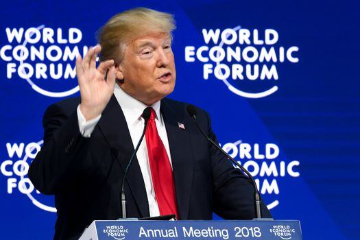 Trump durante el Foro Económico Mundial (WEF). / AFP