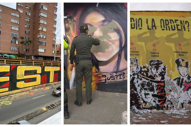 Mural “Estado Asesino” y otros graffitis que han sido borrados