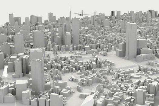 Representación en 3D del distrito de Minato, en Tokio, utilizada para el estudio. / Ivan Pazos et al.