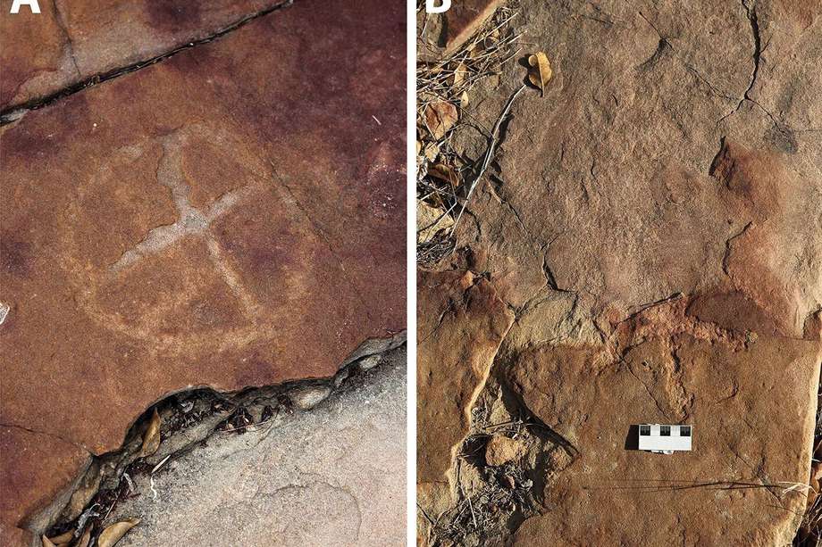 La mayoría de los petroglifos hallados estaban tallados con círculos con líneas en su interior y otro tipo de trazos.