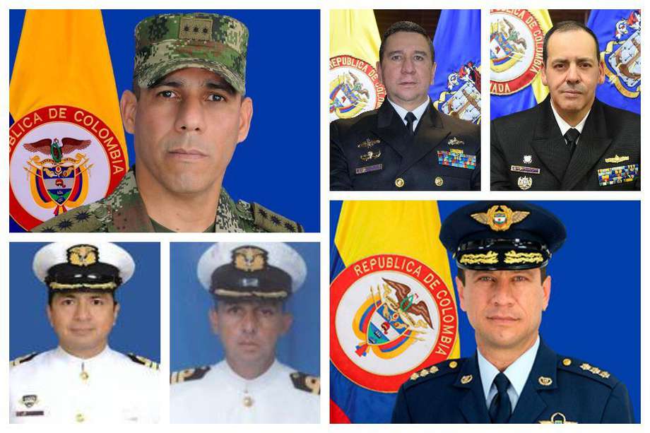 Los uniformados, en compañía del ministro de Defensa, Carlos Holmes Trujillo, comparecieron virtualmente a la sesión de este lunes. /Fotos: Fuerzas Armadas