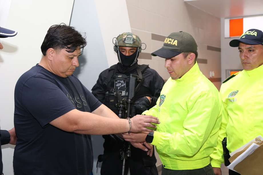 Nelson Enrique Bautista, alias Poporro, durante proceso de traslado a Colombia desde México.