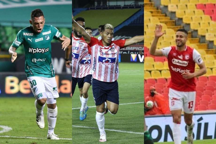 Deportivo Cali (1), Júnior (2) y Santa Fe (3) lideran el campeonato colombiano.