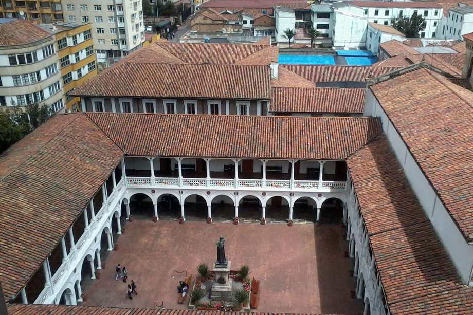Imagen aérea del claustro de la Universidad del Rosario, cuya Facultad de Jurisprudencia es de las más antiguas del país.