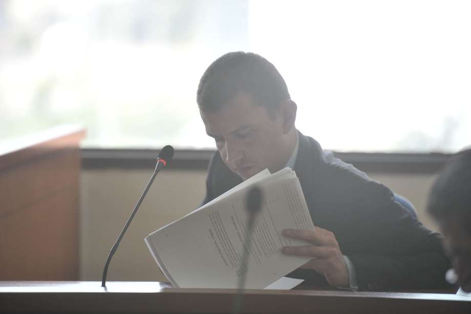 Contratista cordobés, condenado por el carrusel de la contratación y testigo estrella de la fiscalía contra el exalcalde de Bogotá Samuel Moreno Rojas, durante la audiencia.