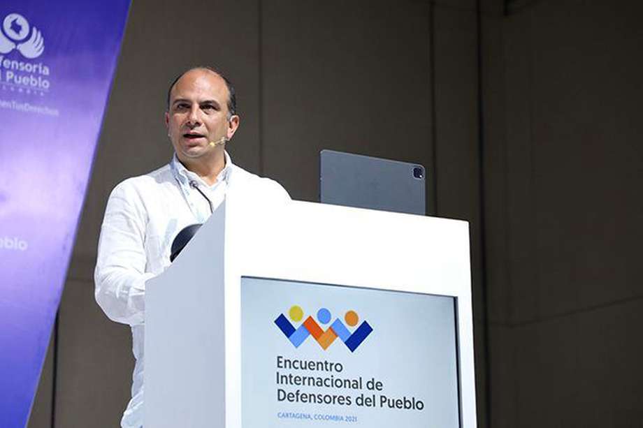 Defensor del pueblo colombiano en su intervención en el encuentro internacional que se lleva a cabo en Cartagena.