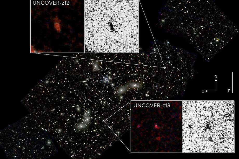 Las galaxias se ven como una pequeña mancha de luz en las imágenes.