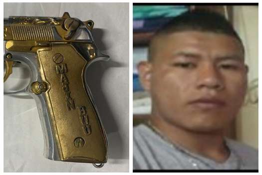 Arma incautada a alias "Mayinbú", cuyo cuerpo no ha sido recuperado por las autoridades.