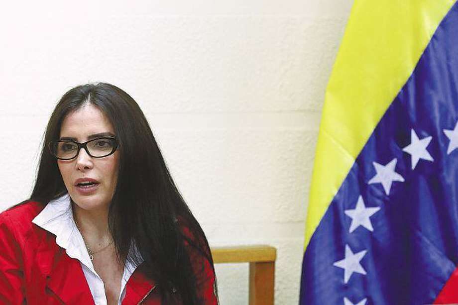 Aida Merlano Rebolledo testificando en Venezuela. 