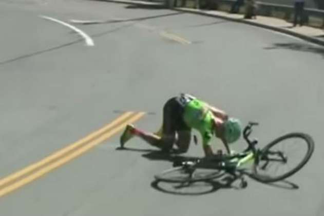 Admirable persistencia de un ciclista tras aparatosa caída en el Tour de California