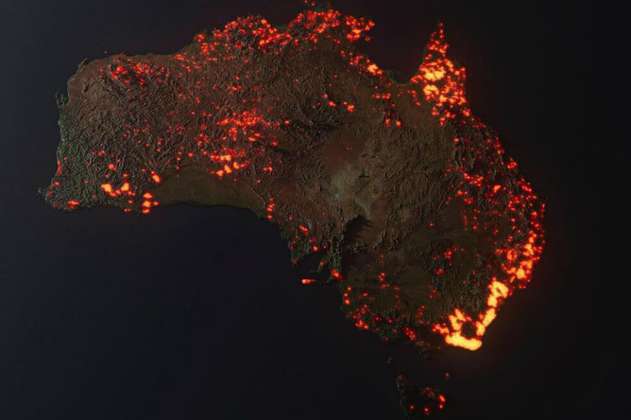 ¿Son reales los mapas que circulan en redes sociales sobre los incendios de Australia? 