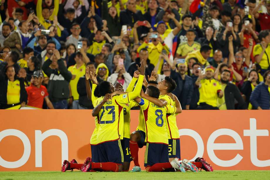 La selección de Colombia en el Sudamericano sub-20 que se realizó a principio de año en Bogotá.