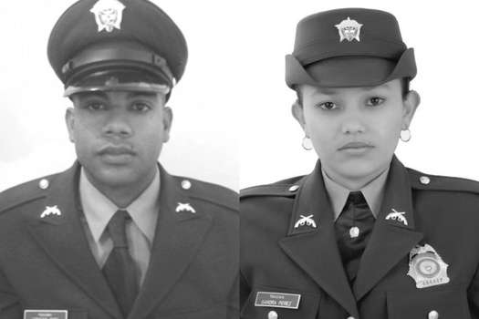 Los patrulleros Leibiston Manuel Ortiz Rocha y Sandra Marcela Pérez Hoyos murieron tras ser atacados con arma de fuego en San Andrés.