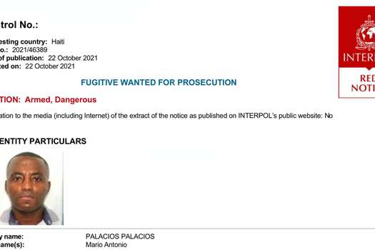 Circular roja de Interpol Contra Mario Palacios, militar (r) colombiano