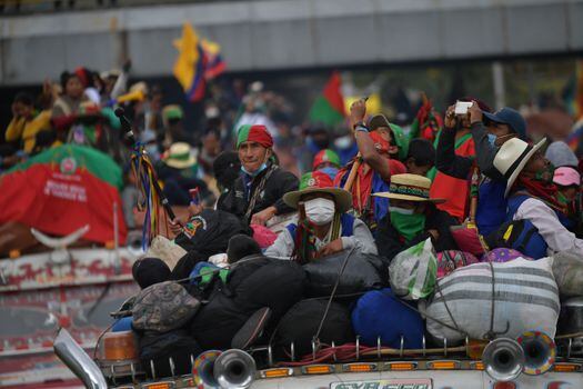 La minga indígena que llegó a Bogotá en octubre de 2020. 