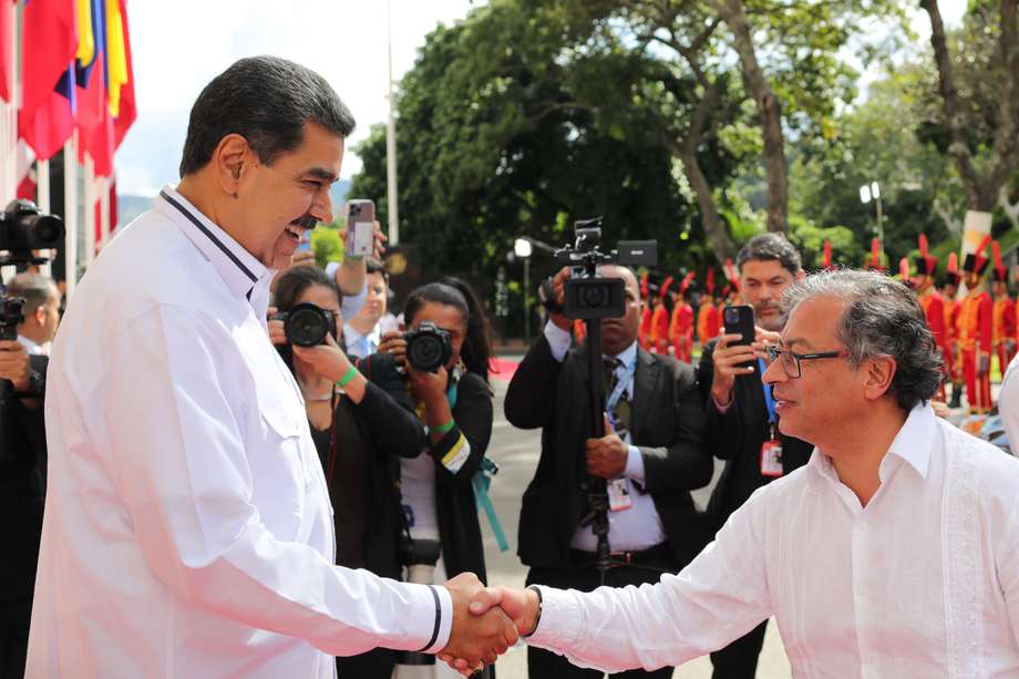 Presidente de Venezuela, Nicolás Maduro, y presidente de Colombia, Gustavo Petro. 
