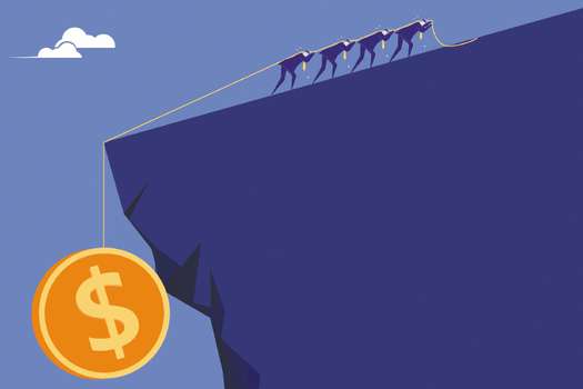 People try to pull the dollar up the cliff