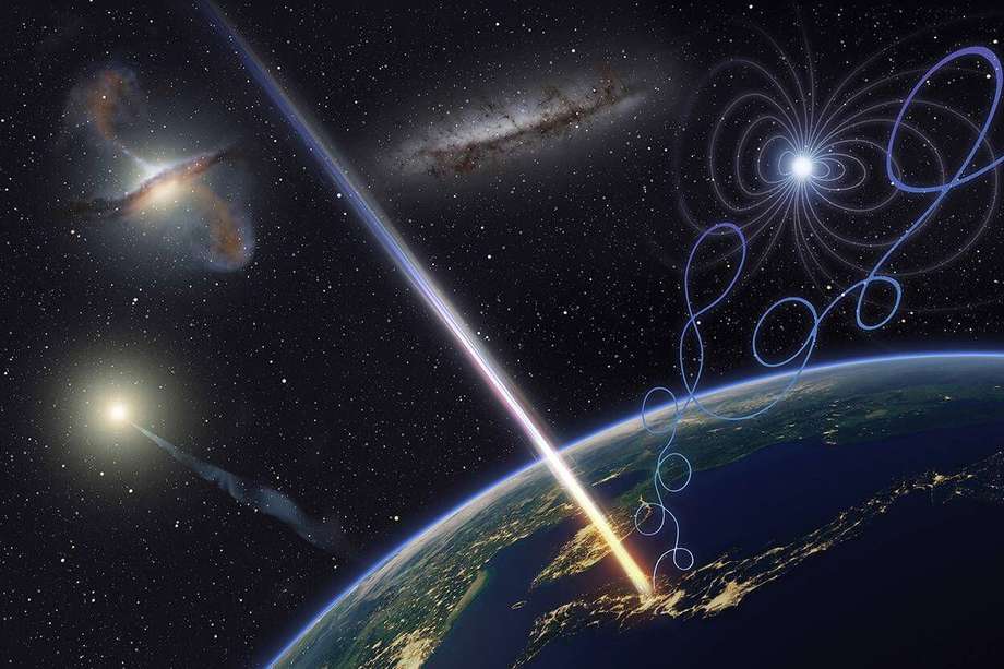 Ilustración de Amaterasu realizada por los investigadores del Telescope Array.