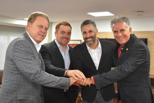 Ramón Jesurún, Iván Novella, Mario Yepes y Carlos Queiroz. / FCF