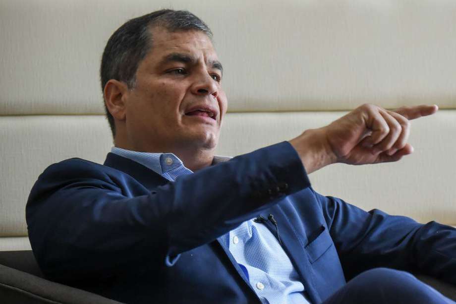 El expresidente de Ecuador Rafael Correa anuncia su candidatura a la vicepresidencia de Ecuador. / EFE