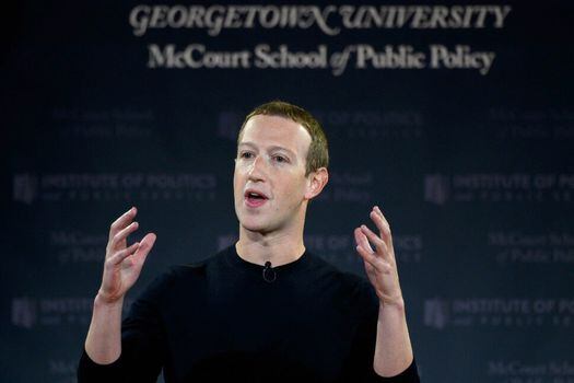 Mark Zuckerberg, fundador de Facebook, durante su conferencia en la Universidad de Georgetown. / AFP. 