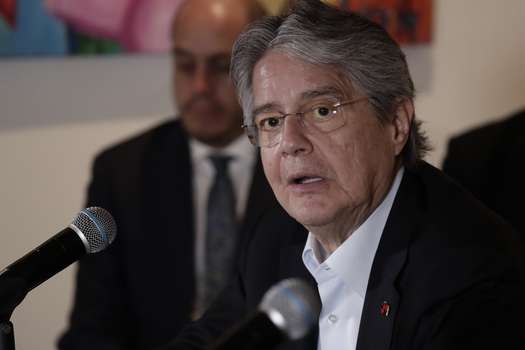 The President of Ecuador, Guillermo Lasso, during a state visit to Costa Rica