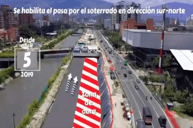 Habilitan los dos primeros carriles del soterrado de Parques del Río en Medellín