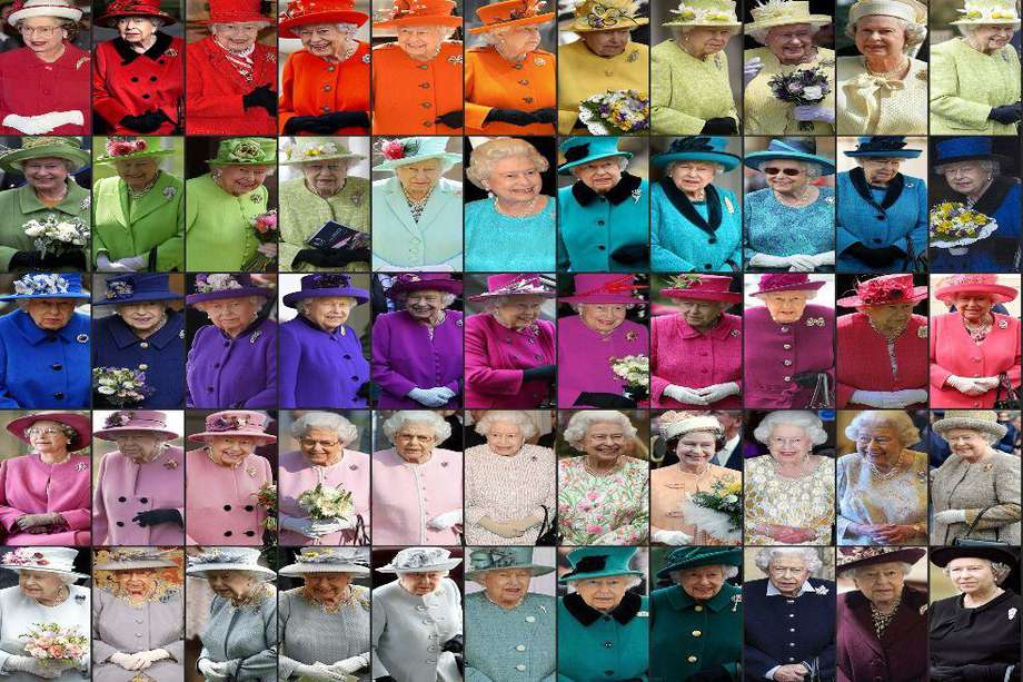 La reina Isabel II se caracterizó por el uso de looks monocromáticos. AFP