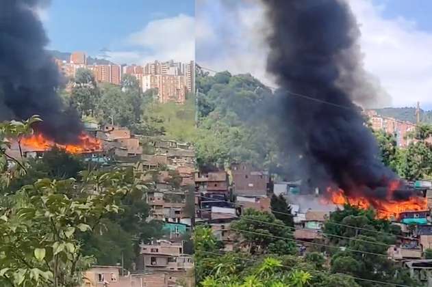 Al menos 20 viviendas afectadas por incendio en Medellín