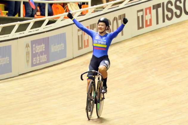 Martha Bayona, oro en la Copa de las Naciones de ciclismo de pista, en Cali