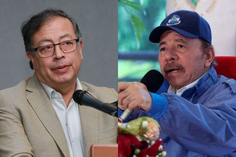 El presidente de Colombia, Gustavo Petro, y su homólogo de Nicaragua, Daniel Ortega.