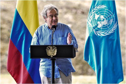El secretario general de la ONU, Antonio Guterres, adelanta una visita de dos días en Colombia. 