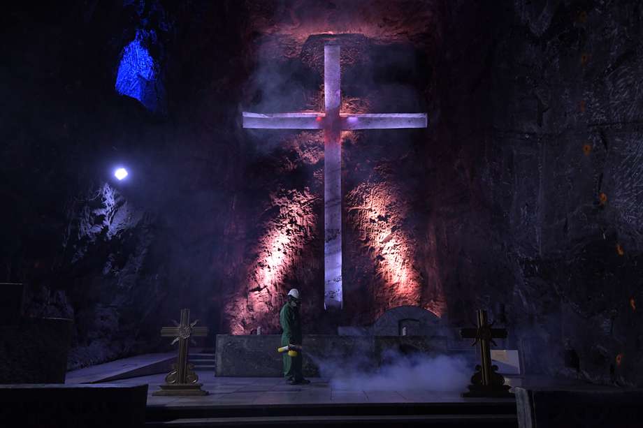 Catedral de Sal de Zipaquirá fue preparada con los protocolos de bioseguridad para la reapertura de este lugar turístico, tras el cierre por la pandemia del Coronavirus.