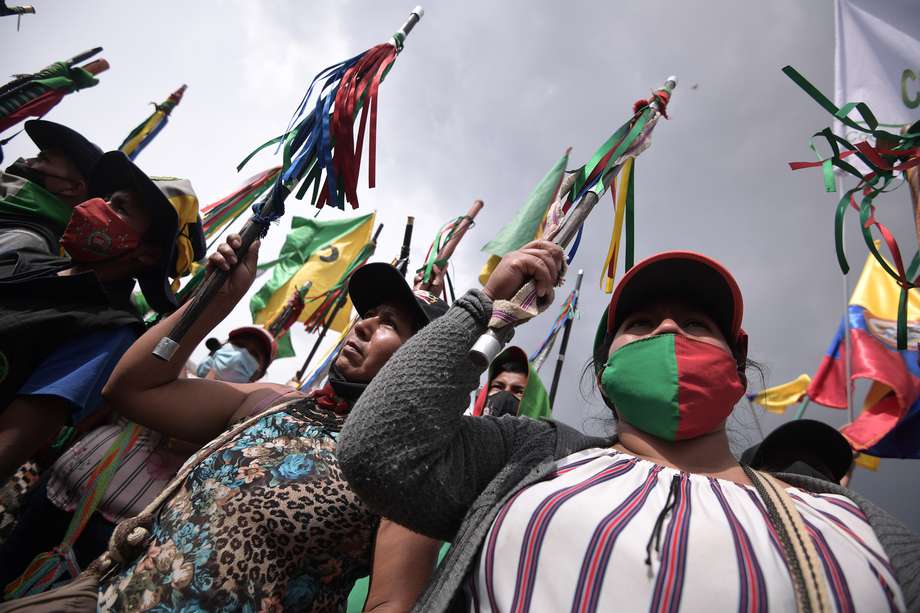 Marchas de indígenas, estudiantes, campesinos y comunidades afros, que forman parte de la Minga del Suroccidente. Imagen de referencia.
