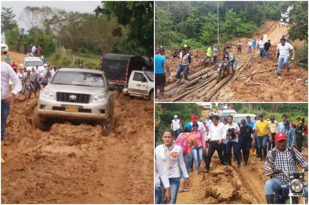 Gobernador de Norte de Santander quedó atascado en fango en Caño Indio 