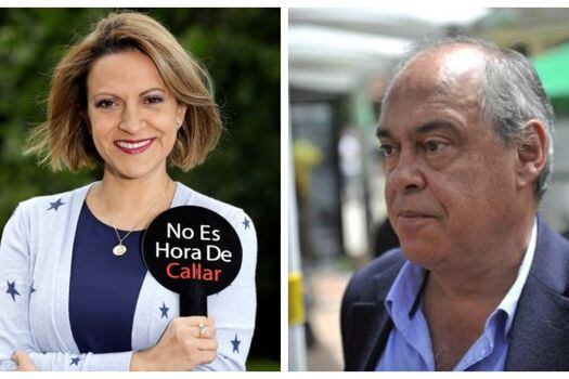 A la izquierda, Jineth Bedoya, lideresa del movimiento "No Es Hora de Callar". A la derecha, Camilo Gómez, director de la Agencia Nacional de Defensa Jurídica del Estado.