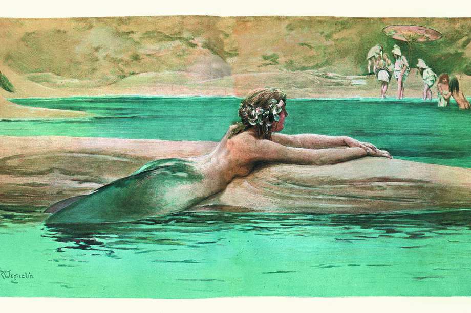 Versión gráfica de una sirena: criatura mitológica, híbrido entre una mujer y un pez. / Getty Images