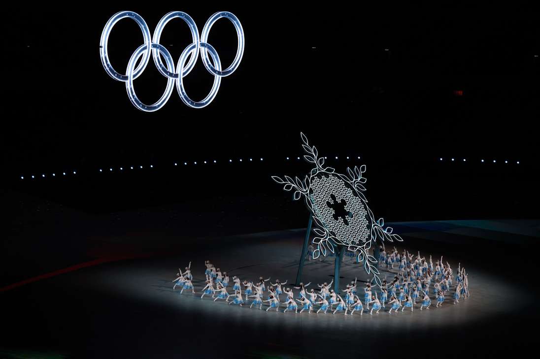 Beijing (China), 04/02/2022.- Artists perform during the Opening Ceremony for the Beijing 2022 Olympic Games at the National Stadium, also known as Bird's Nest, in Beijing China, 04 February 2022. EFE/EPA/FAZRY ISMAIL
